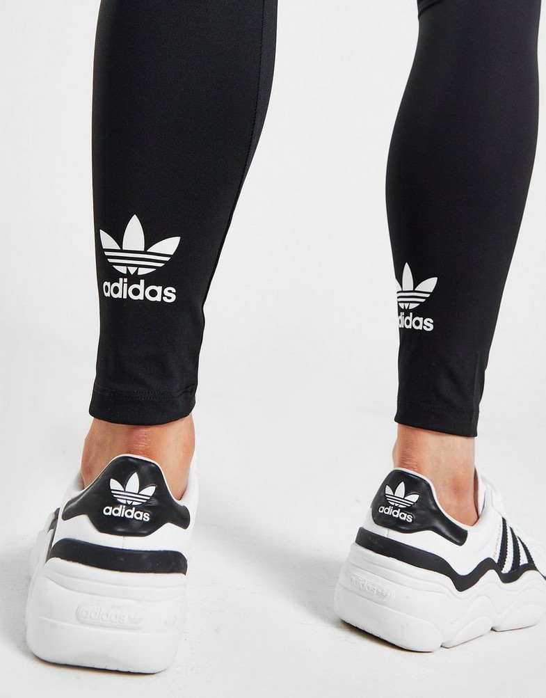 Legginsy damskie ADIDAS LEGGINGS HW POLY LEG BLK/WHT GE4810 Czarny