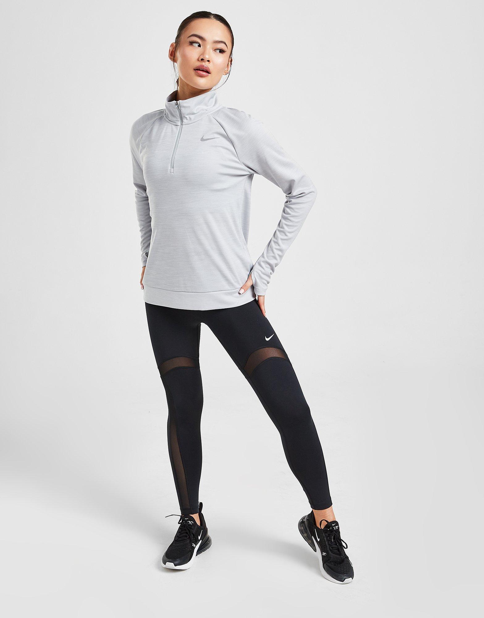 Dámska mikina NIKE RUNNING PACER 1/4 ZIP TRACK TOP  CU3267077 Sivá