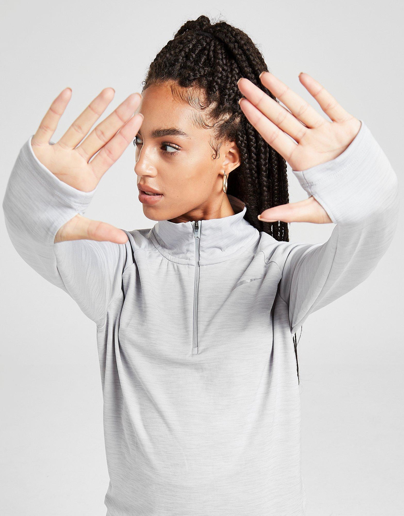 Dámska mikina NIKE RUNNING PACER 1/4 ZIP TRACK TOP  CU3267077 Sivá