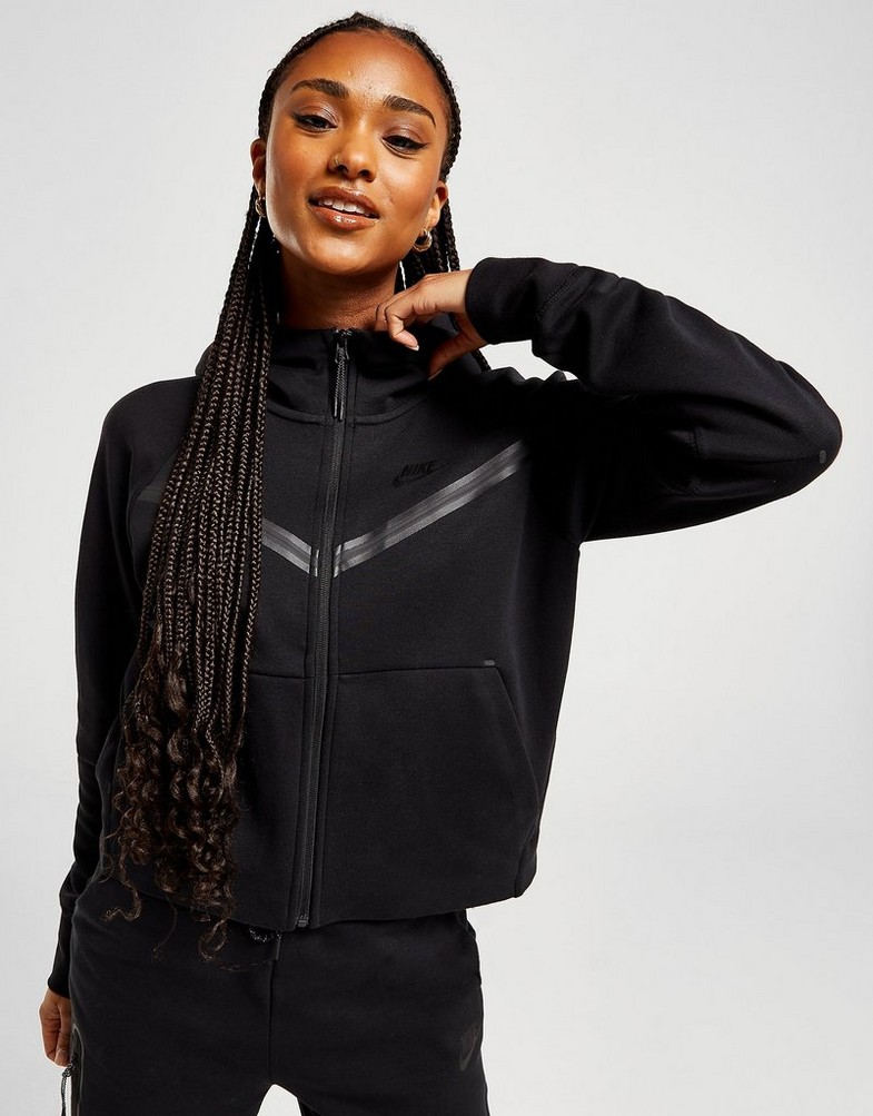 Bluza damska NIKE BLUZA ROZPINANA Z KAPTUREM W TCH FLC WR ESS CW4298-010 Czarny
