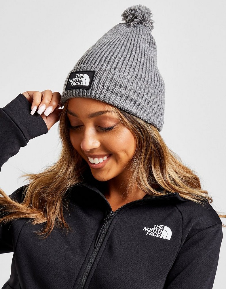 Czapka zimowa damska THE NORTH FACE ZWYKŁA TNF BOX POM BEANIE NF0A3FN3DYY1 Szary