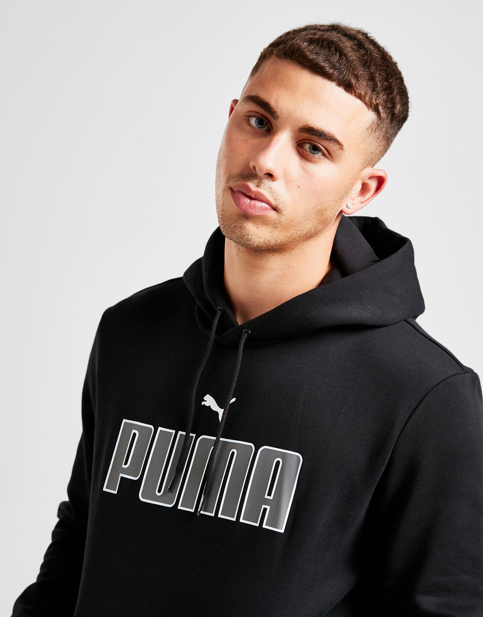 Bluza męska PUMA BLUZA Z KAPTUREM CORE LOGO OVERHEAD HOODIE 84596001 Czarny