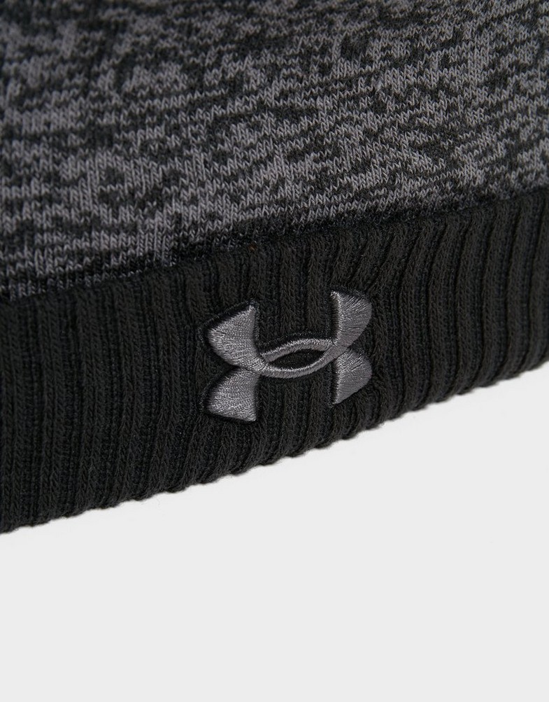 Czapka zimowa damska UNDER ARMOUR ZWYKŁA LOGO POM BEANIE HAT JUNIOR 1360450001 Czarny