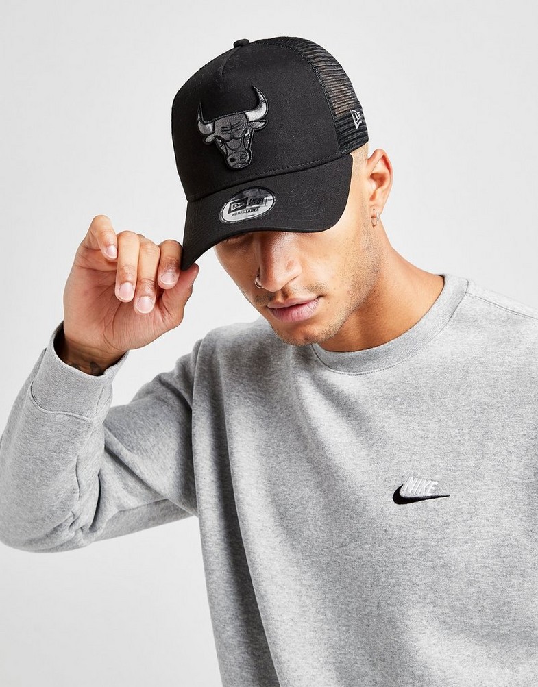 Czapka z daszkiem męska NEW ERA CZAPKA NBA TRUCKER BULLS CHICAGO BULLS BLKBLK 12523913 Czarny