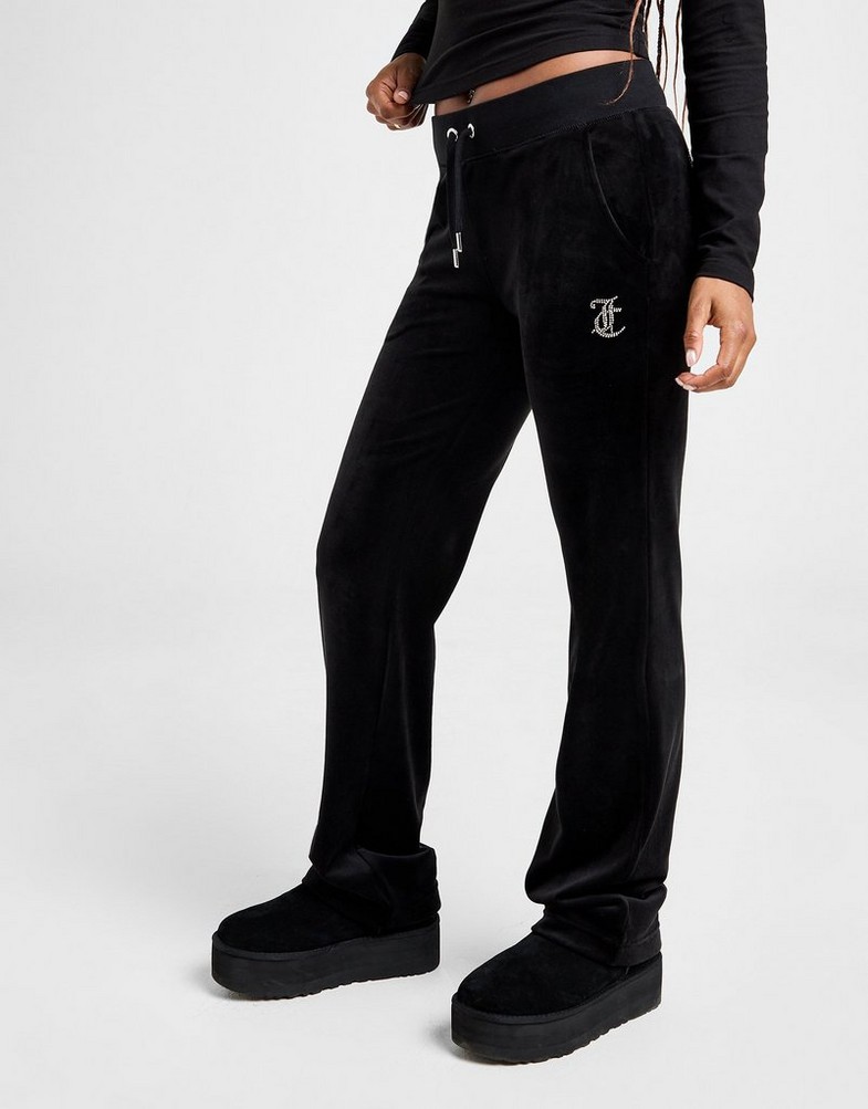 Жіночі штани JUICY COUTURE ШТАНИ DMNT LOGO VLR PANT BLK JCJDW187101 Чорний