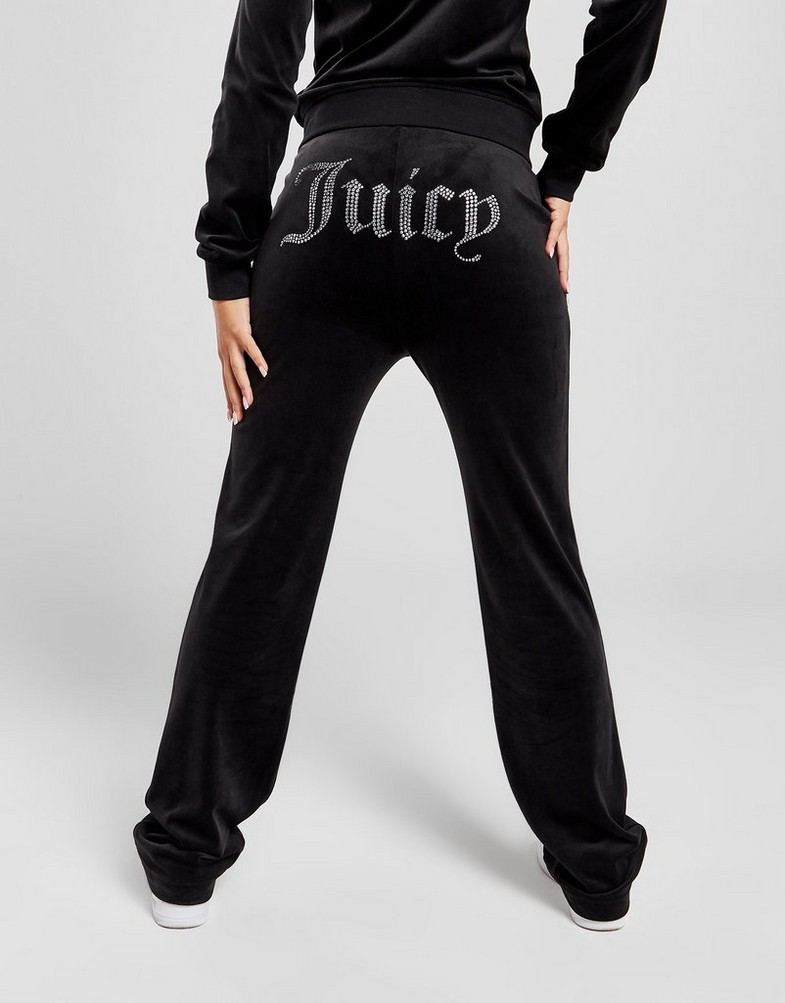 Női nadrág JUICY COUTURE NADRÁG DMNT LOGO VLR PANT BLK