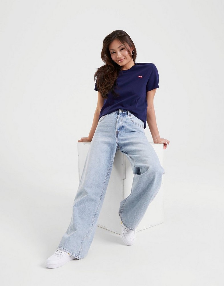 Koszulka, t-shirt damski LEVI'S T-SHIRT PERFECT TEE 39185-0129 Granatowy