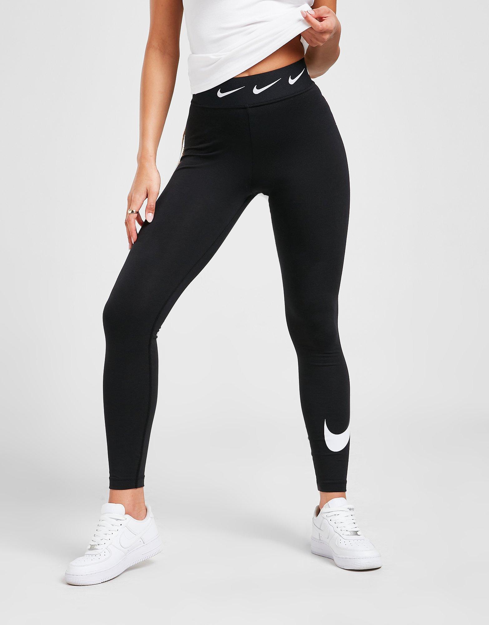 Legginsy damskie NIKE LEGGINGS HIGH WAISTED SINGLE SWOOSH LEGGINGS DH5014010 Czarny