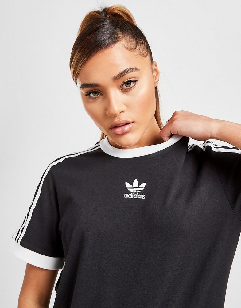Koszulka, t-shirt damski ADIDAS T-SHIRT 3-STRIPES TREFOIL BOYFRIEND T-SHIRT GT7948 Czarny