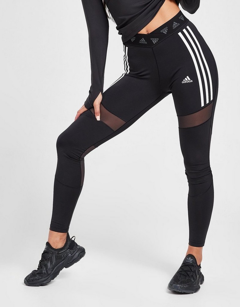 Legginsy damskie ADIDAS 3 STRIPES MESH TIGHTS H47468 Czarny