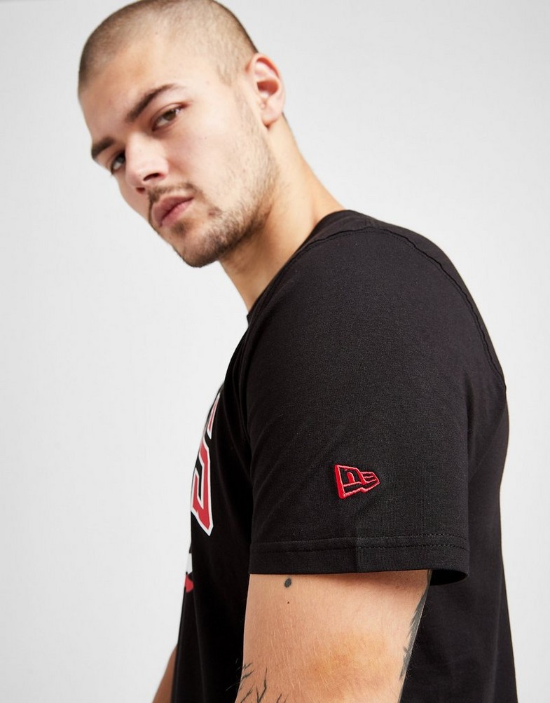 Koszulka, t-shirt męski NEW ERA T-SHIRT SS NBA LOGO CHICAGO BULLS BLACK 11530755 Czarny