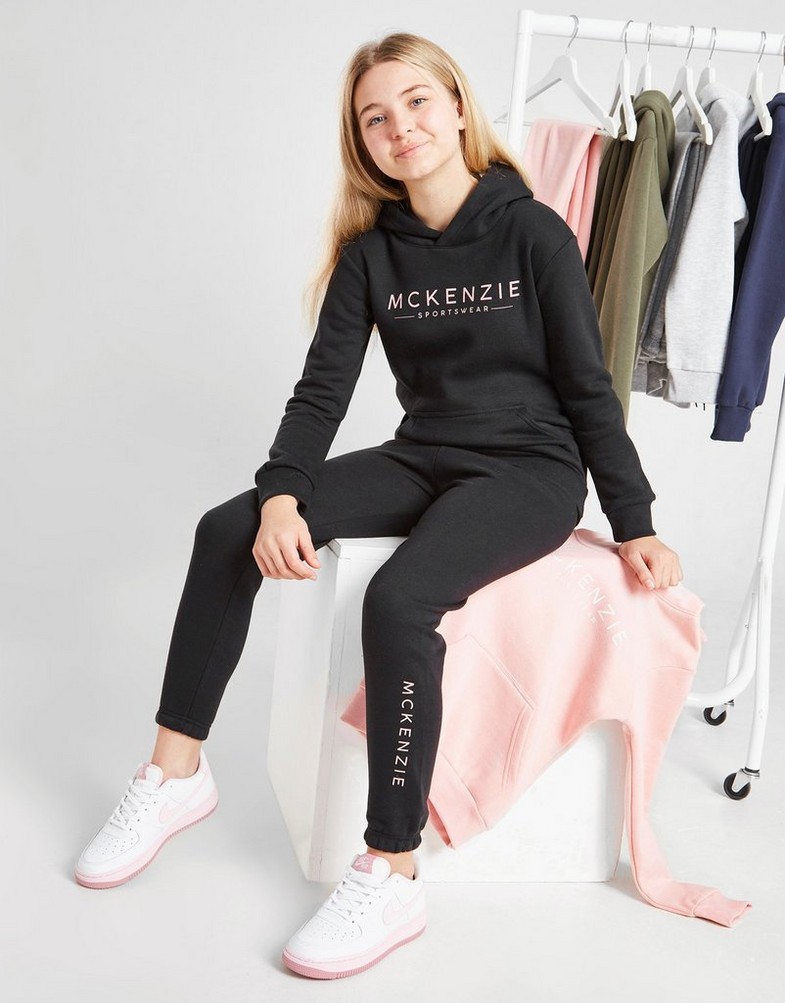 Komplet dresowy dziecięcy MCKENZIE DRES GIRLS' ESSENTIAL HOODED TRACKSUIT JUNIOR MCKTJ14353BLK Czarny