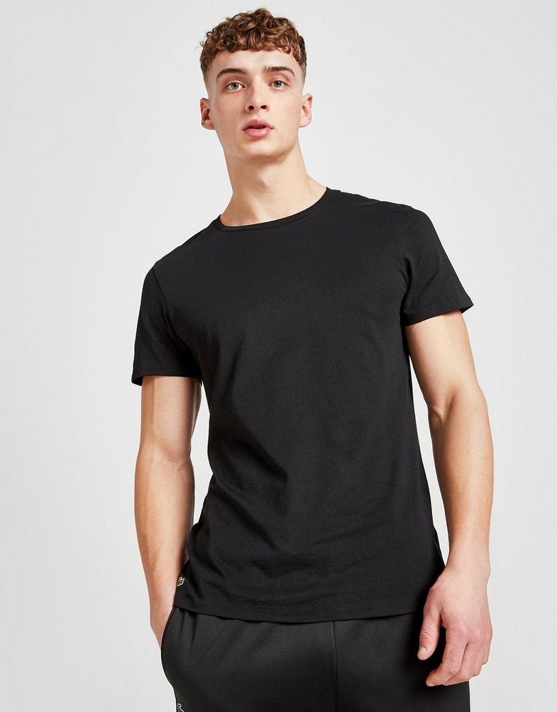 Koszulka, t-shirt męski LACOSTE 3 PACK LOUNGE SLIM T SHIRTS TH3451031 Czarny