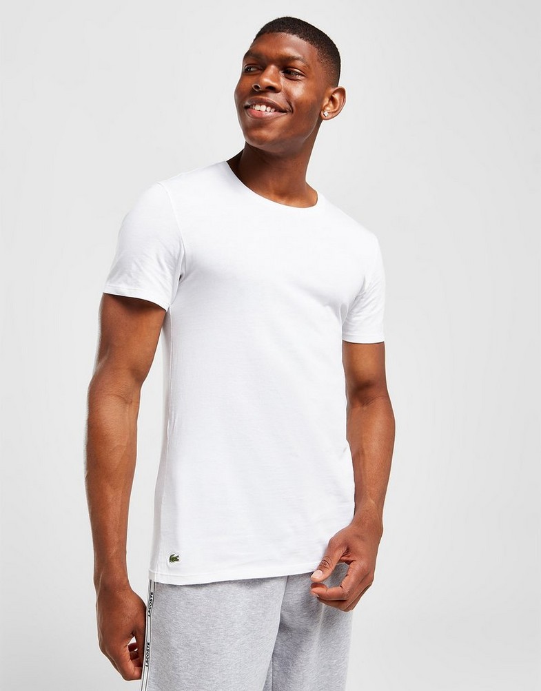Koszulka, t-shirt męski LACOSTE 3 PACK LOUNGE T SHIRTS TH3321001 Biały