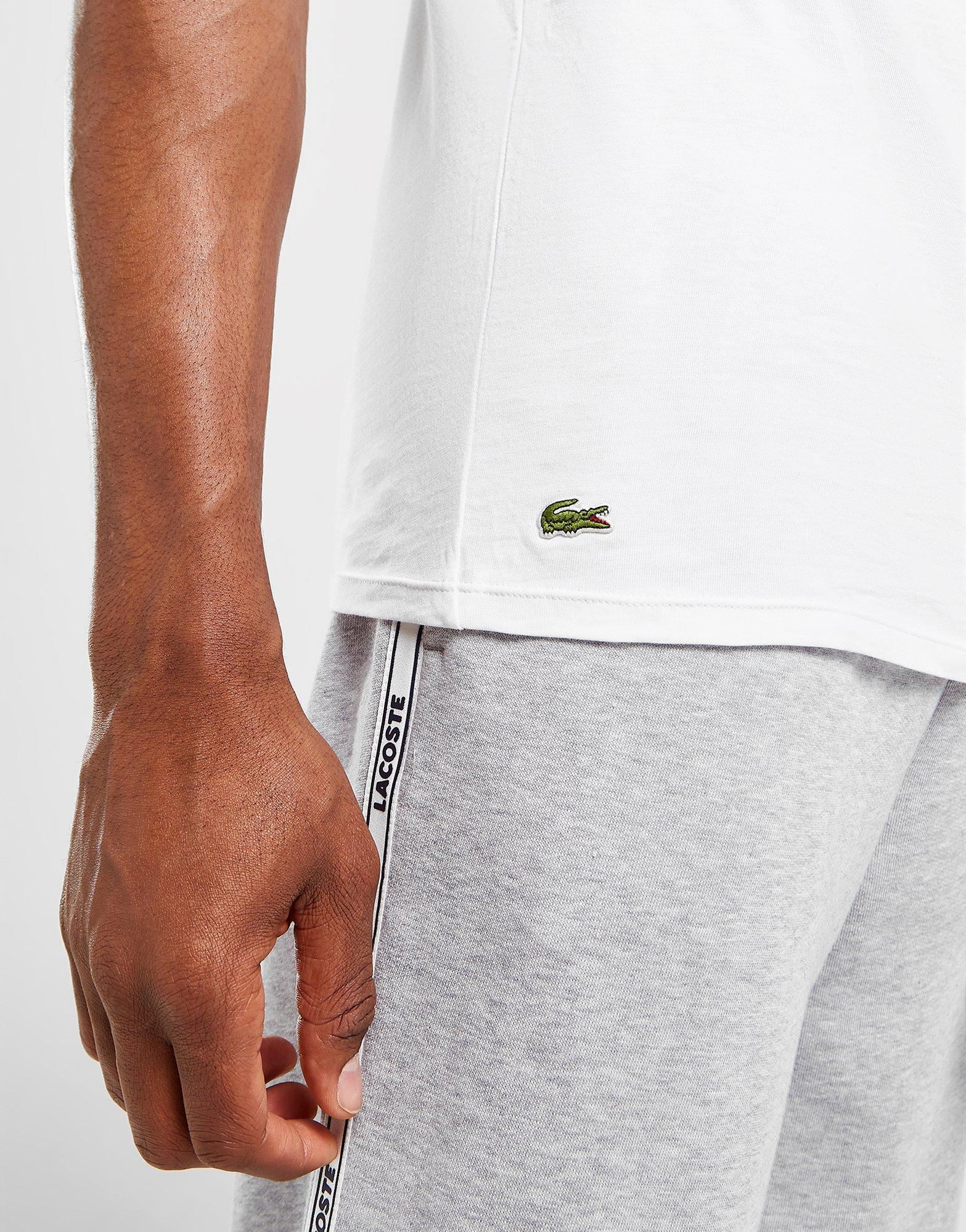 Tricou pentru bărbați LACOSTE 3 PACK LOUNGE TRICOUS  TH3321001 Alb