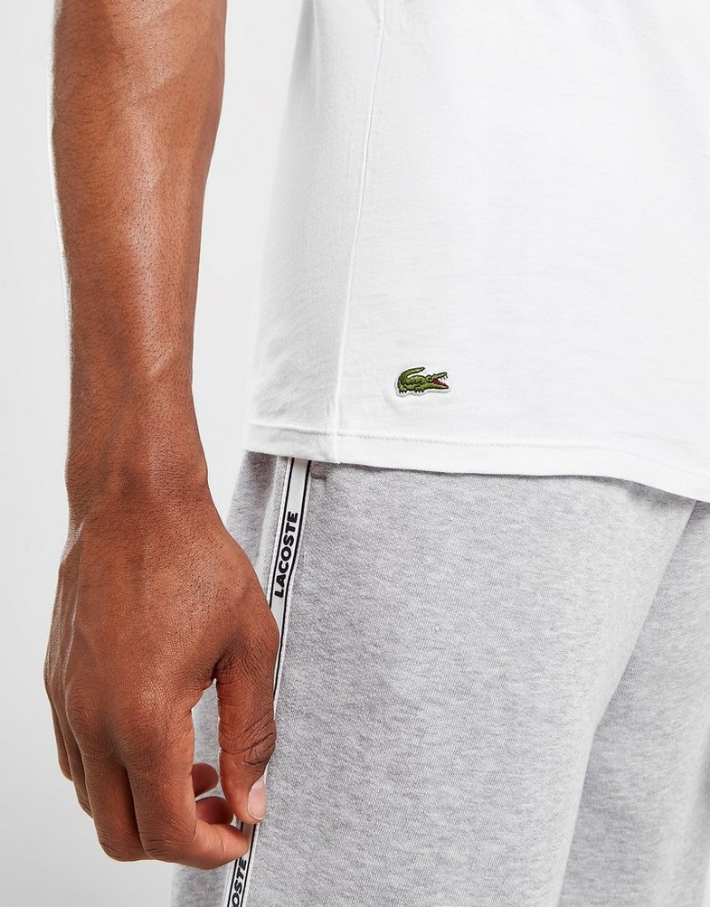 Koszulka, t-shirt męski LACOSTE 3 PACK LOUNGE T SHIRTS TH3321001 Biały