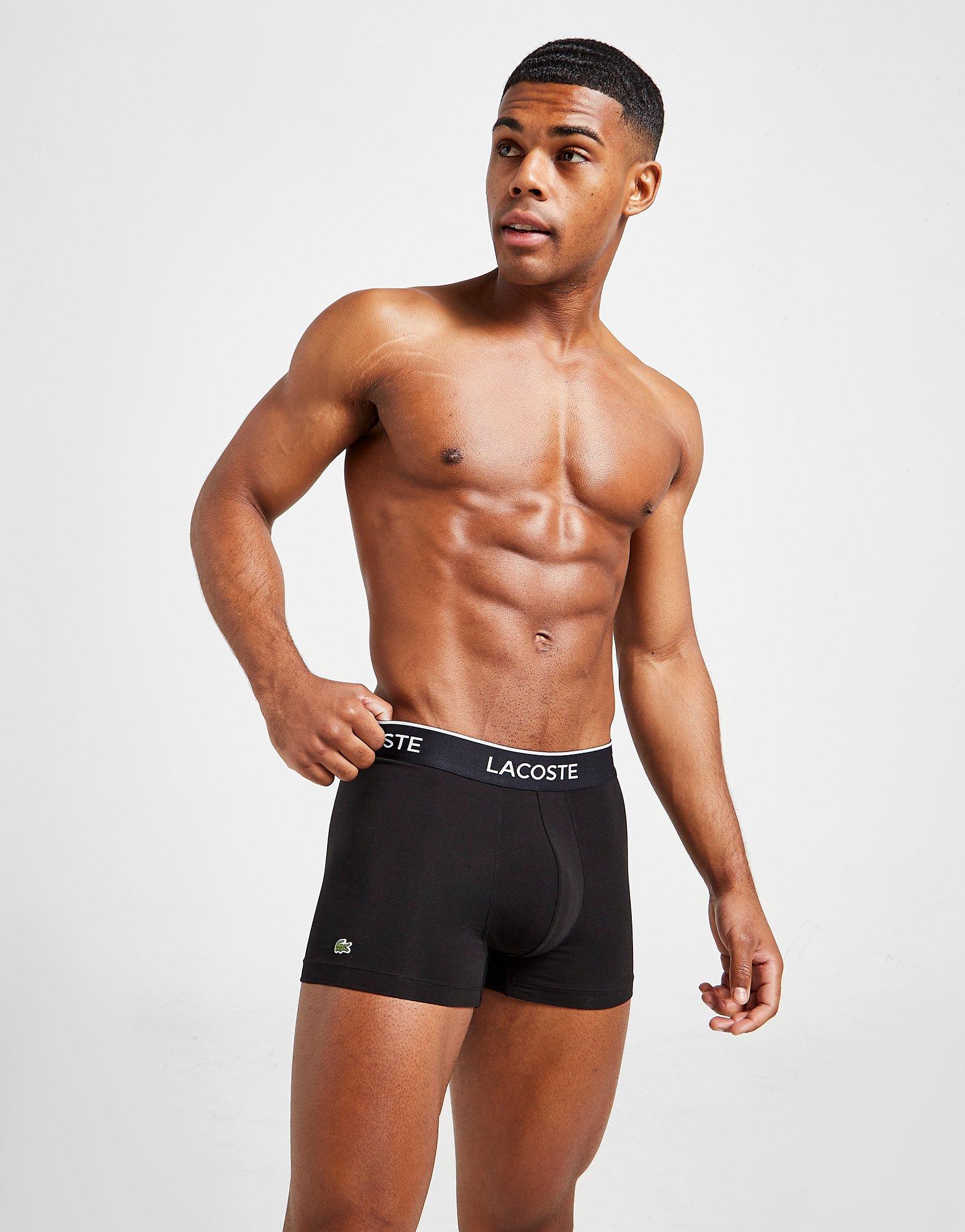 Pánska spodná bielizeň LACOSTE 3 PACK BOXER SHORTS  5H3389031 Čierna