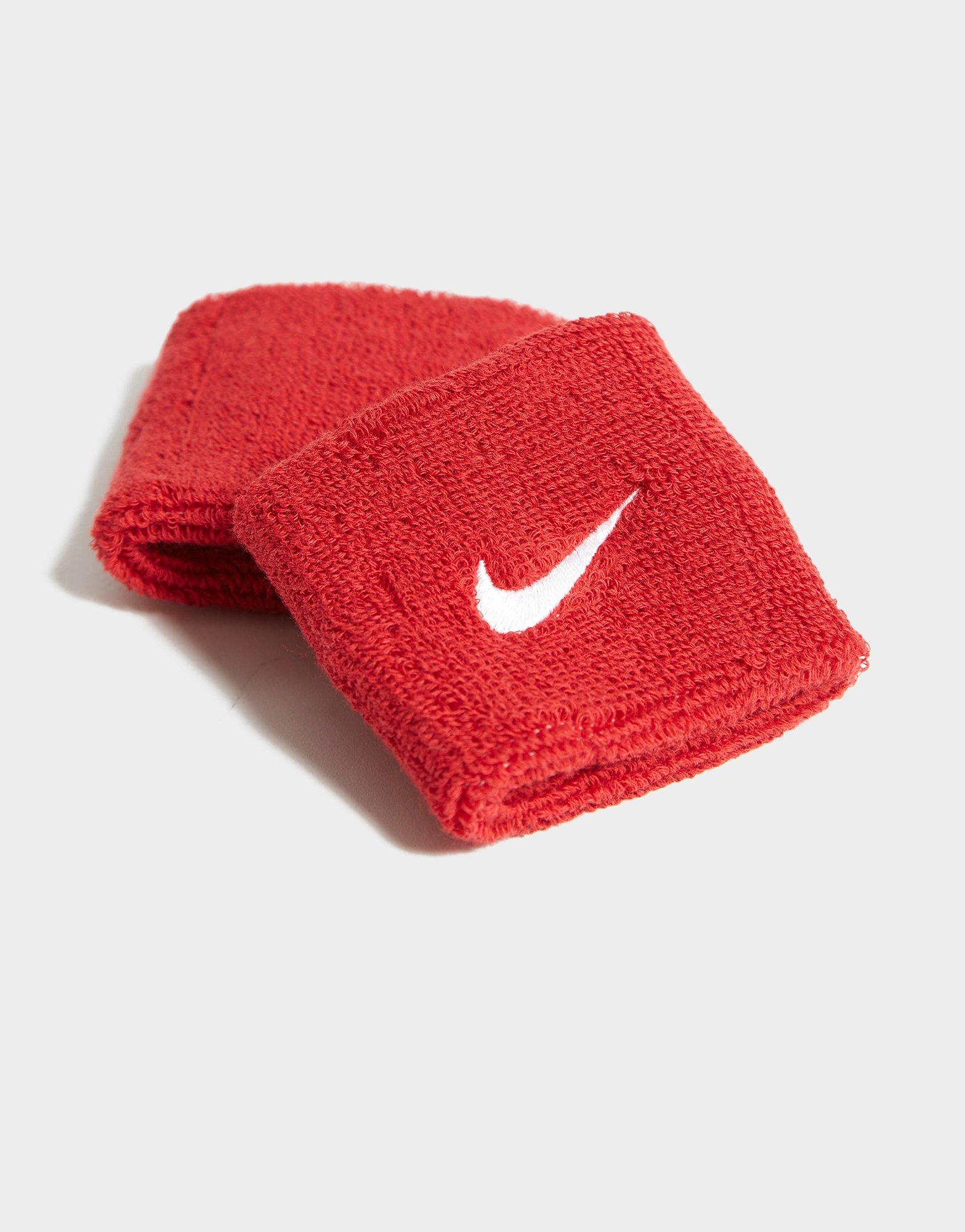 Dámske fitness doplnky NIKE OPASKA SWOOSH 2PK WB RED/WHT NIKE HEAD/WRIST BANDS NN04601C Červená