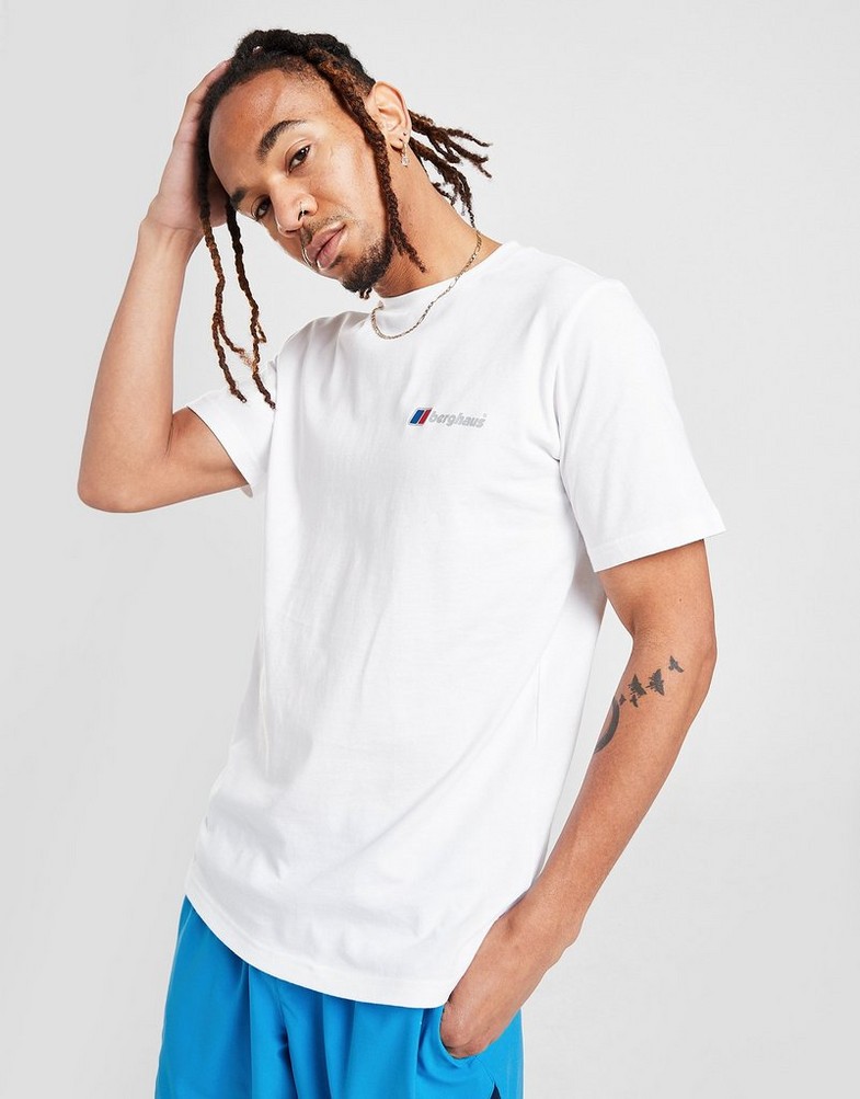 Koszulka, t-shirt męski BERGHAUS KRÓTKI RĘKAW SMALL LOGO T-SHIRT 4A001110H03 Biały