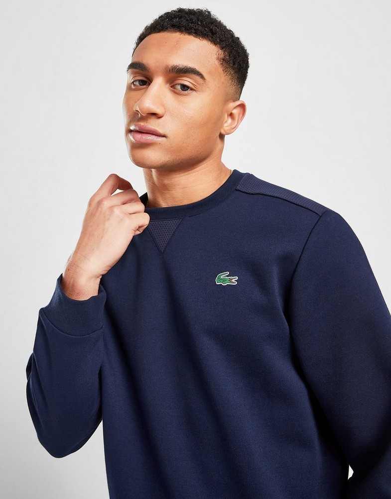Bluza męska LACOSTE ZWYKŁA COLOUR BLOCK TAPE CREW SWEATSHIRT SH9604423 Granatowy