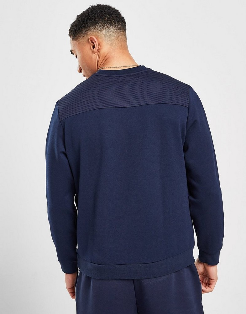 Bluza męska LACOSTE ZWYKŁA COLOUR BLOCK TAPE CREW SWEATSHIRT SH9604423 Granatowy