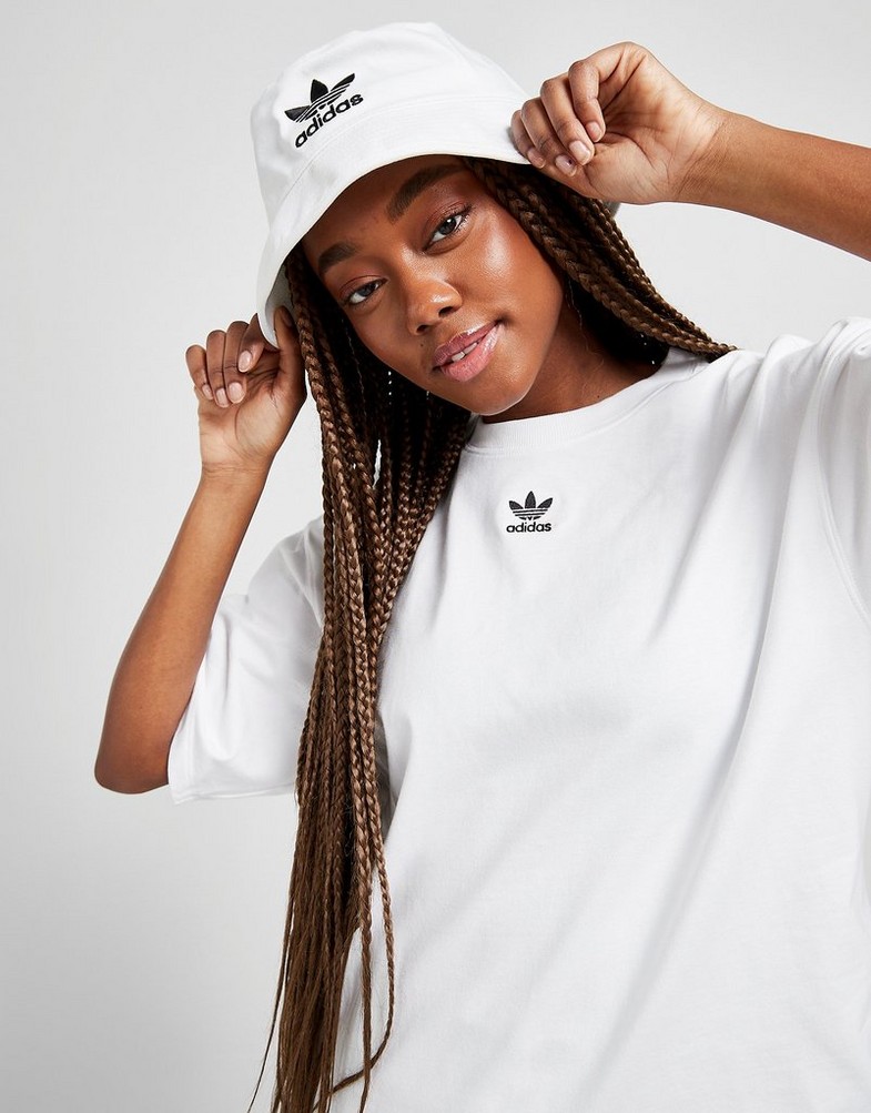 Koszulka, t-shirt damski ADIDAS T-SHIRT ESSENTIAL TREFOIL BOYFRIEND H45578 Biały