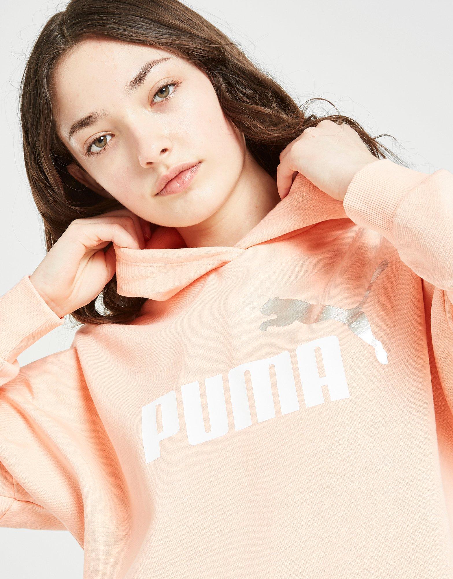 PUMA GIRLS' CORE CROP HOODIE JUNIOR  58773502 Portocaliu