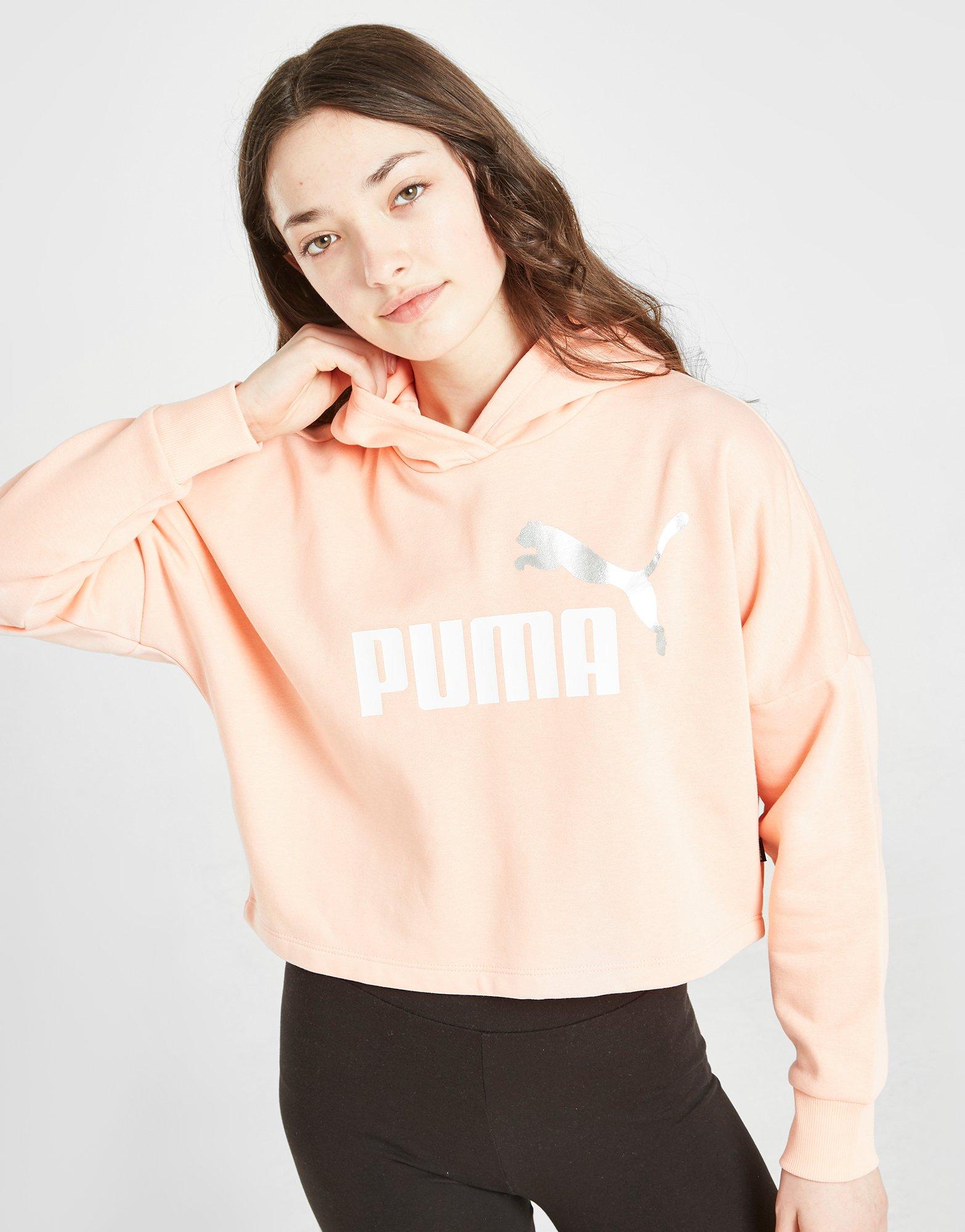 PUMA GIRLS' CORE CROP HOODIE JUNIOR  58773502 Portocaliu