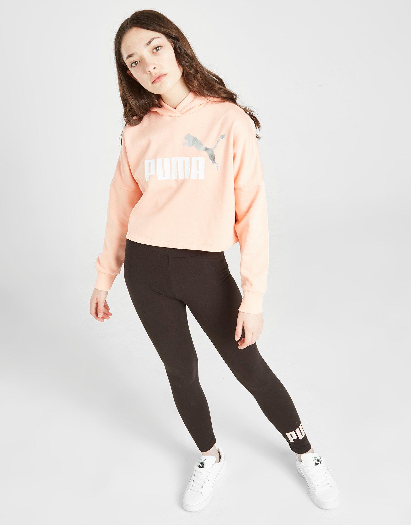 PUMA GIRLS' CORE CROP HOODIE JUNIOR  58773502 Portocaliu