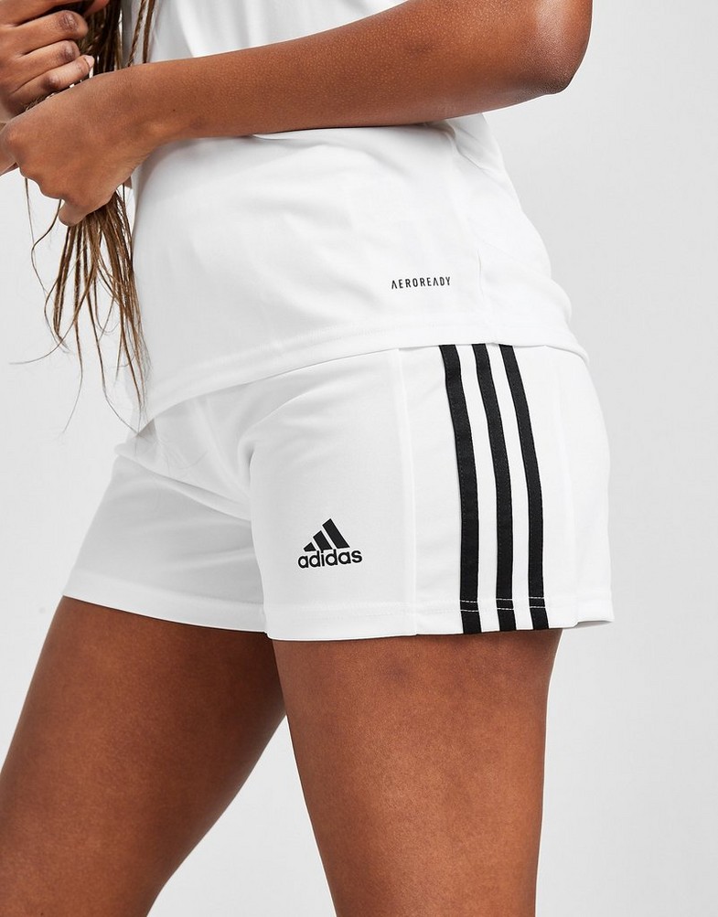 Krótkie spodenki, szorty damskie ADIDAS SZORTY SQUAD SHORT WHT/BLK GN5784 Biały