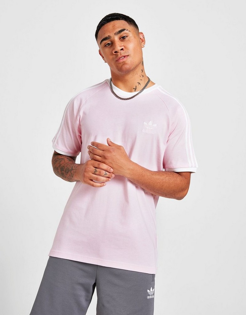 Koszulka, t-shirt męski ADIDAS T-SHIRT CALIFORNIA 3-STRIPES T-SHIRT HB5907 Różowy