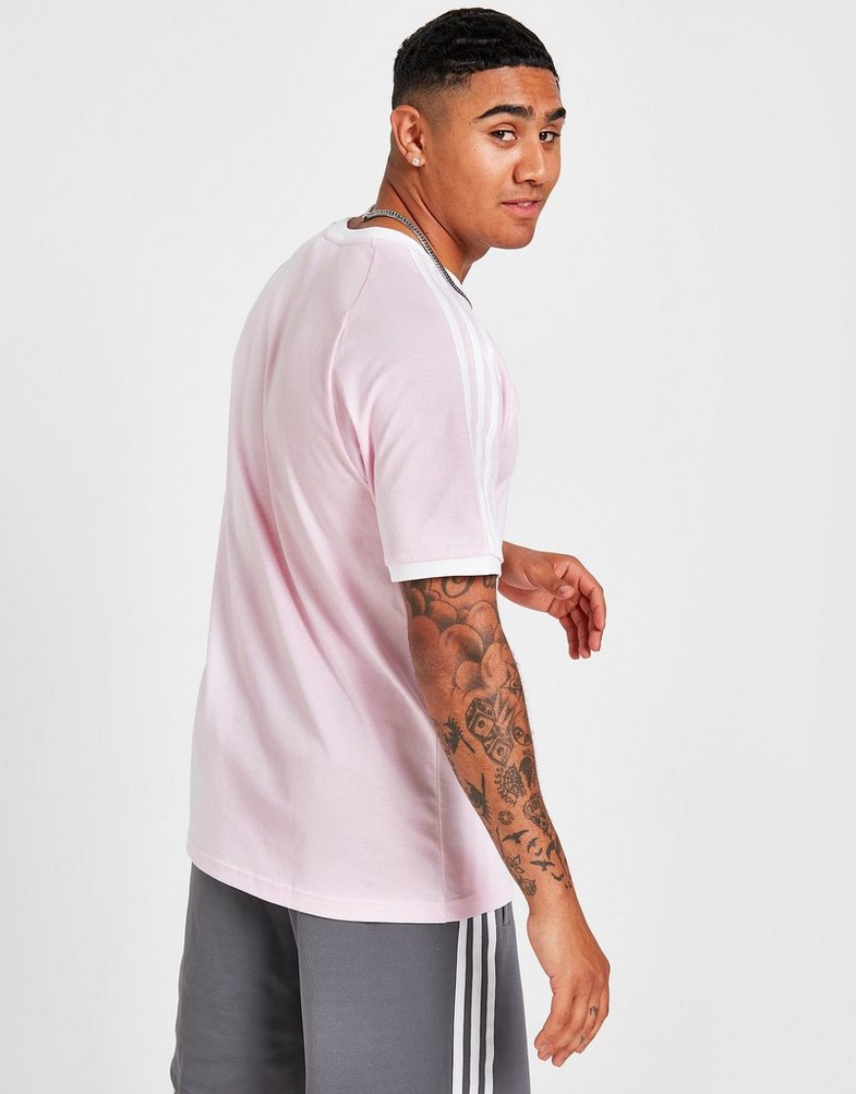 Koszulka, t-shirt męski ADIDAS T-SHIRT CALIFORNIA 3-STRIPES T-SHIRT HB5907 Różowy