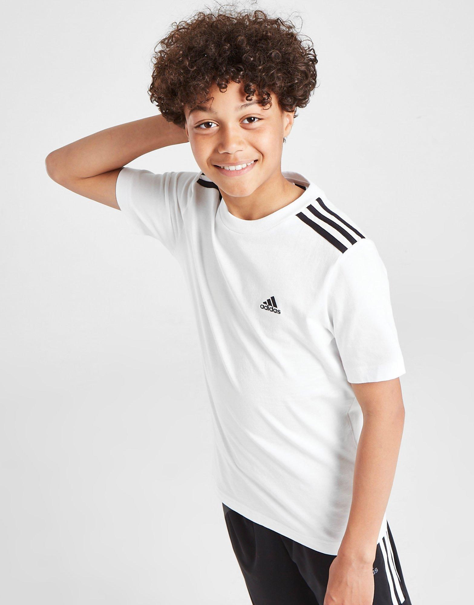 Koszulka, t-shirt dziecięcy ADIDAS T-SHIRT 3-STRIPES SPORT T-SHIRT JUNIOR GV5386 Biały