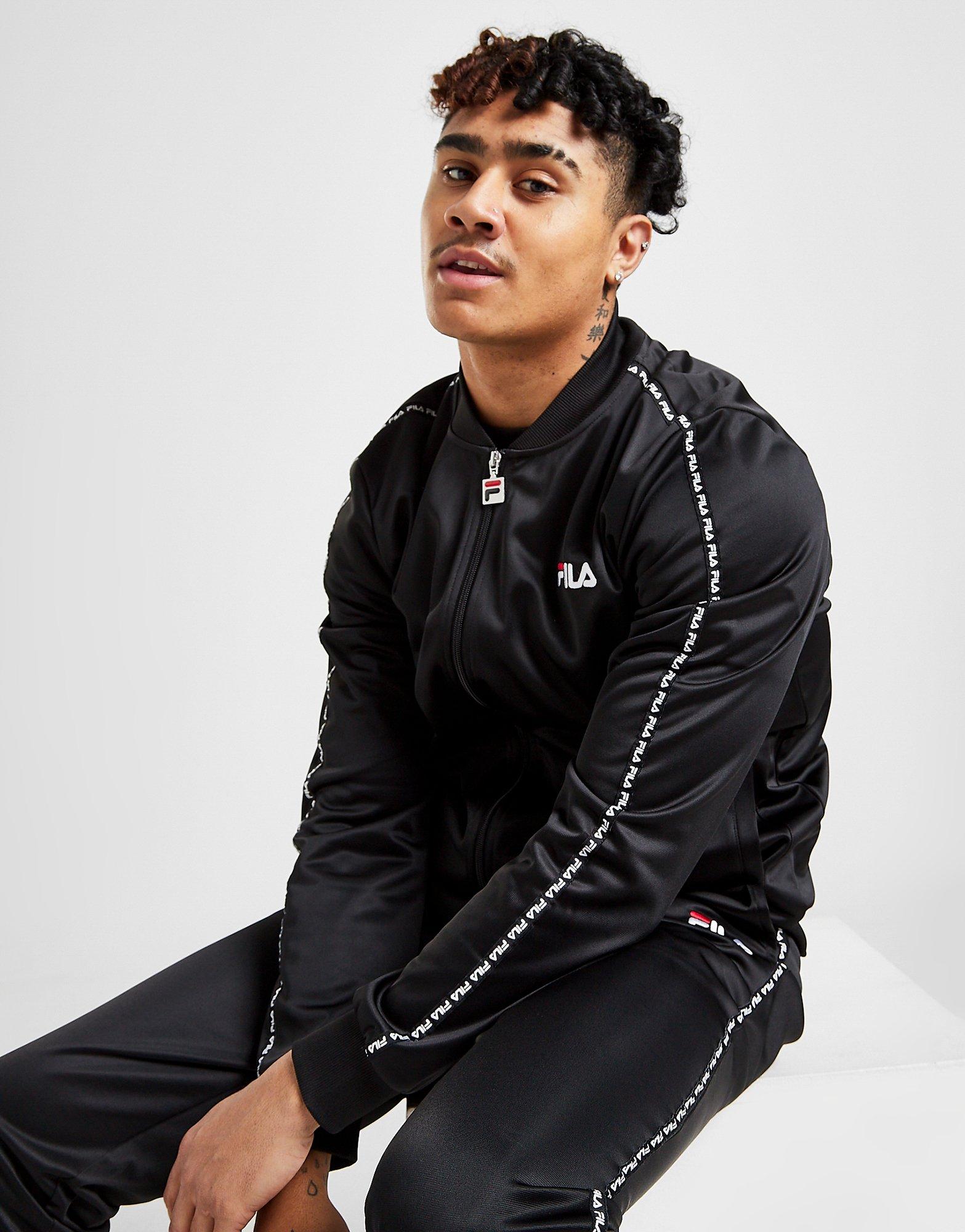 Bluza męska FILA BLUZA ROZPINANA POLY TAPE TRACK TOP SS21JDM011BLACK Czarny
