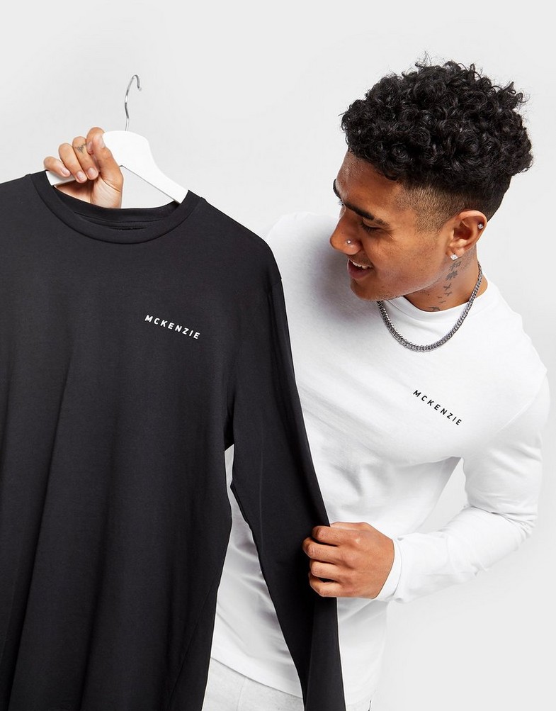 Koszulka, t-shirt męski MCKENZIE DŁUGI RĘKAW 2-PACK ESSENTIAL LONG SLEEVE T-SHIRTS MCKTM14546 Biały