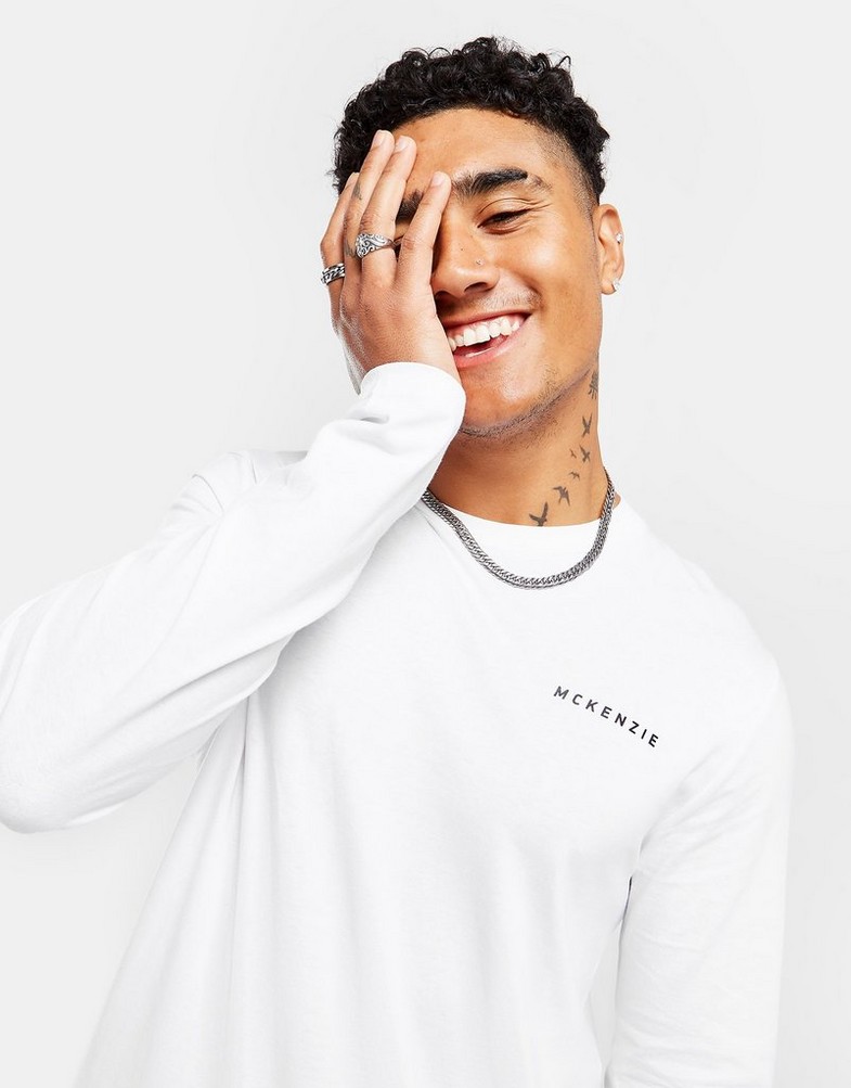 Koszulka, t-shirt męski MCKENZIE DŁUGI RĘKAW 2-PACK ESSENTIAL LONG SLEEVE T-SHIRTS MCKTM14546 Biały