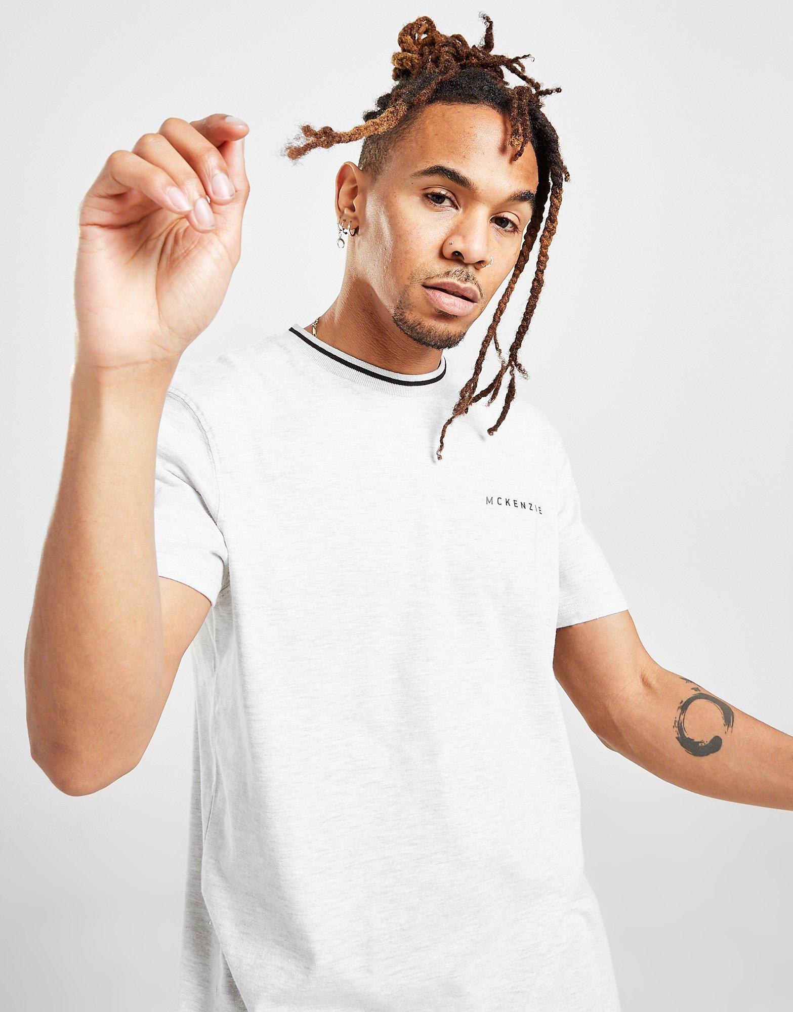 Koszulka, t-shirt męski McKENZIE T-SHIRT ESSENTIAL RINGER T-SHIRT MCKTM14515 Szary