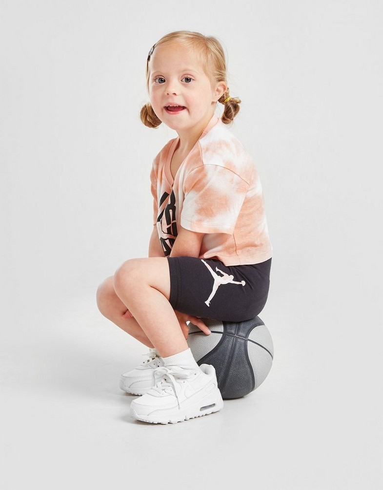 Gyerek melegítőszett JORDAN GIRLS' TIE DYE PÓLÓ/SHORTS SET INFANT  15A806023 Narancssárga