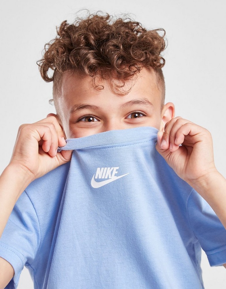 Koszulka, t-shirt dziecięcy NIKE T-SHIRT SWOOSH TAPE T-SHIRT/SHORTS SET CHI 86I046C60 Niebieski