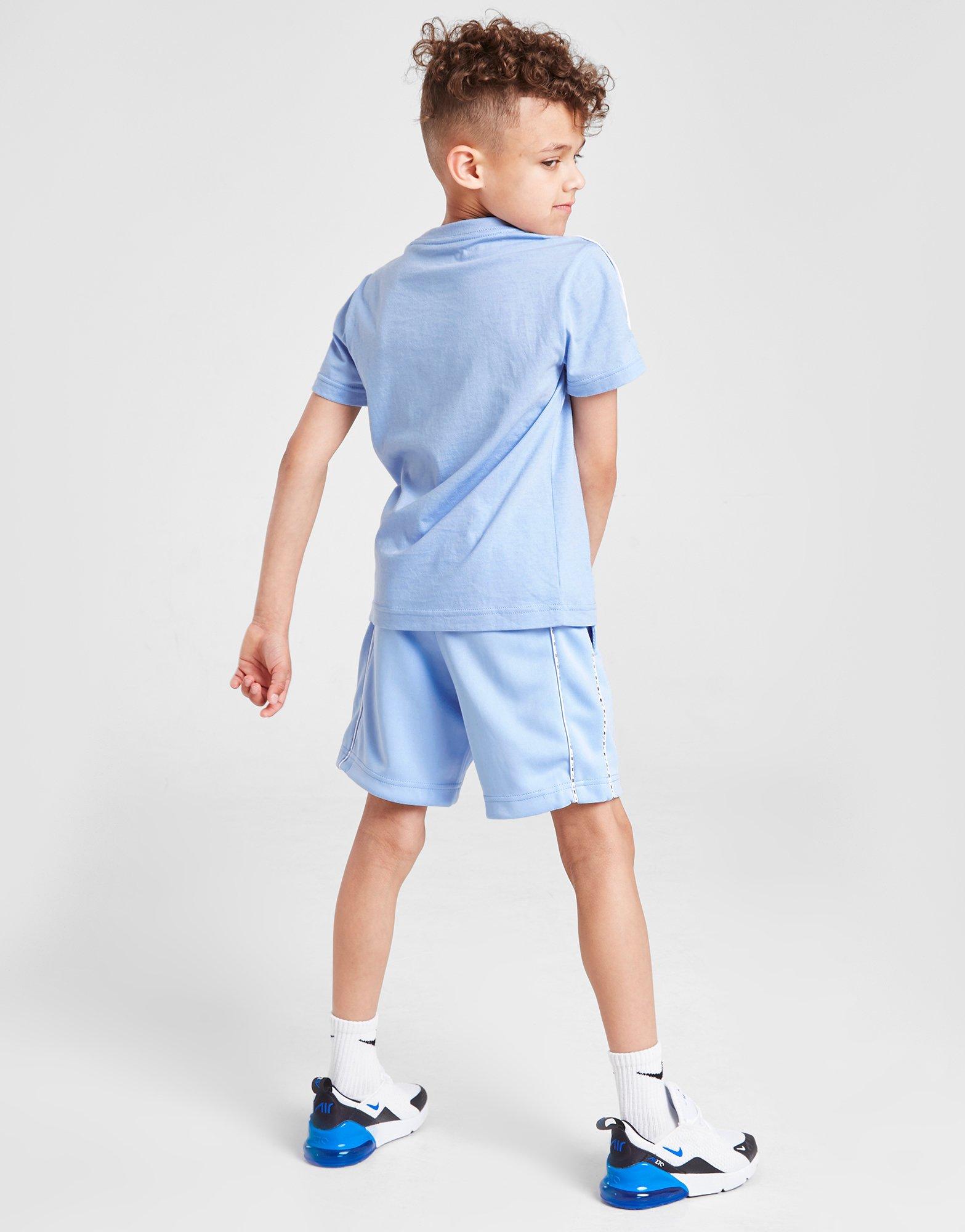 Detské tričko NIKE TRIČKO SWOOSH TAPE TRIČKO/SHORTS SET CHI 86I046C60 Modrá