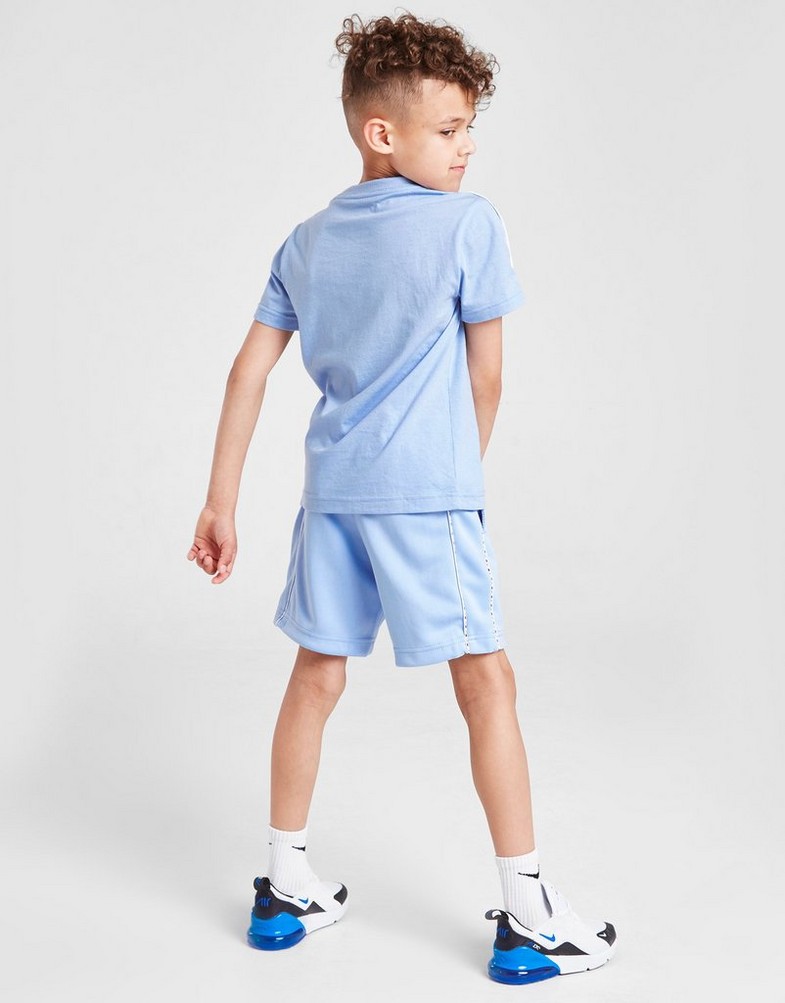 Koszulka, t-shirt dziecięcy NIKE T-SHIRT SWOOSH TAPE T-SHIRT/SHORTS SET CHI 86I046C60 Niebieski