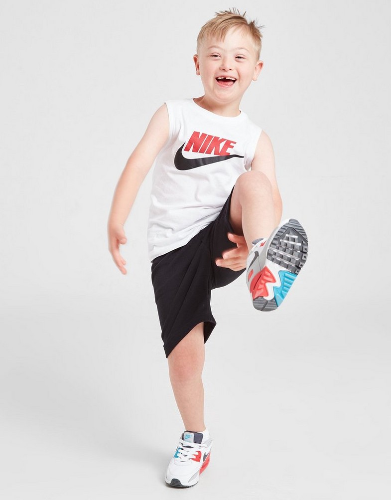 Koszulka, t-shirt dziecięcy NIKE T-SHIRT LOGO TANK TOP/SHORTS SET CHILDREN 86H837023 Biały