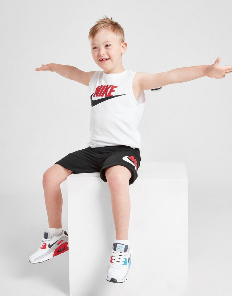 Koszulka, t-shirt dziecięcy NIKE T-SHIRT LOGO TANK TOP/SHORTS SET CHILDREN 86H837023 Biały