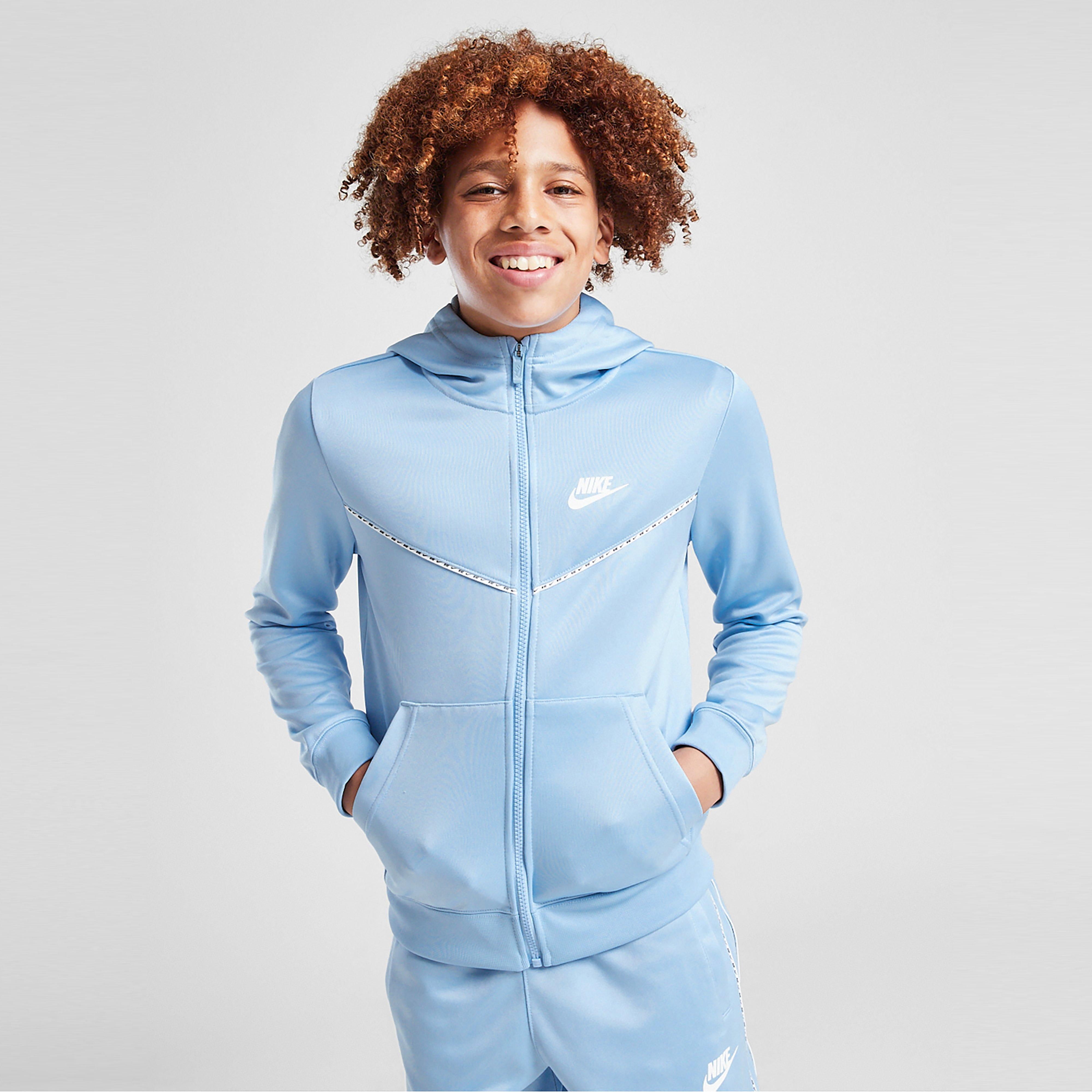 Hanorac pentru copii NIKE BLUZĂ CU GLUGĂ TAPE HDY BLU