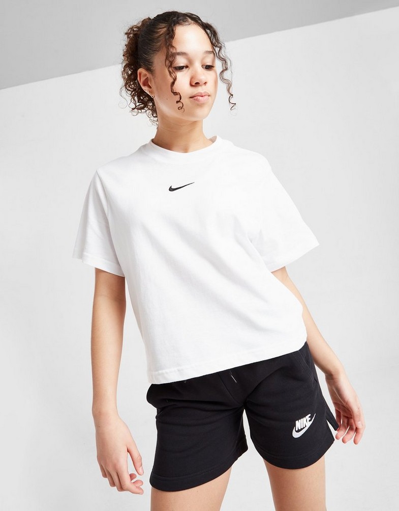 Koszulka, t-shirt dziecięcy NIKE GIRLS' ESSENTIAL BOXY T SHIRT JUNIOR GIRL DH5750-100 Biały