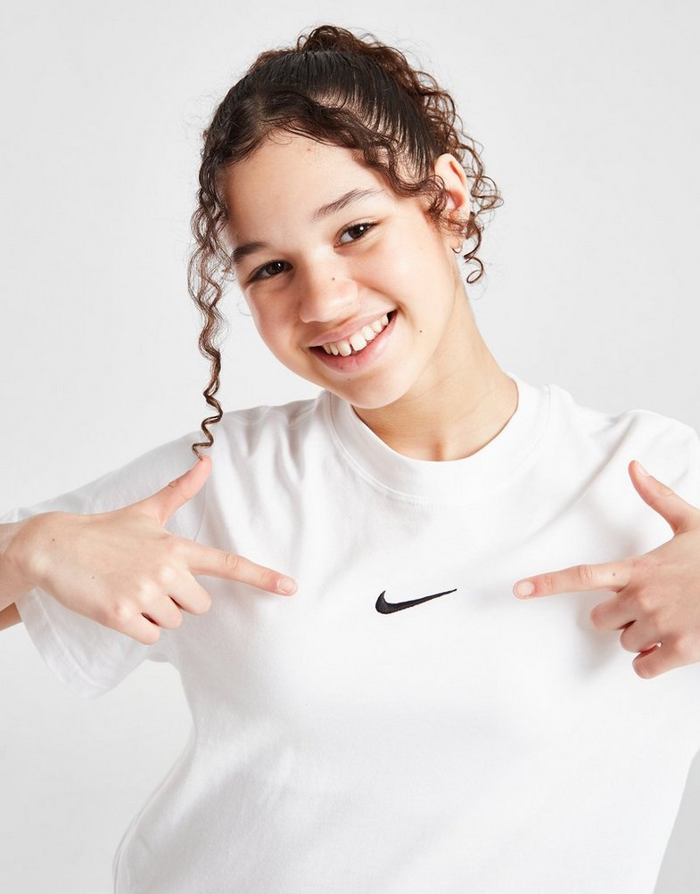 Koszulka, t-shirt dziecięcy NIKE GIRLS' ESSENTIAL BOXY T SHIRT JUNIOR GIRL DH5750-100 Biały