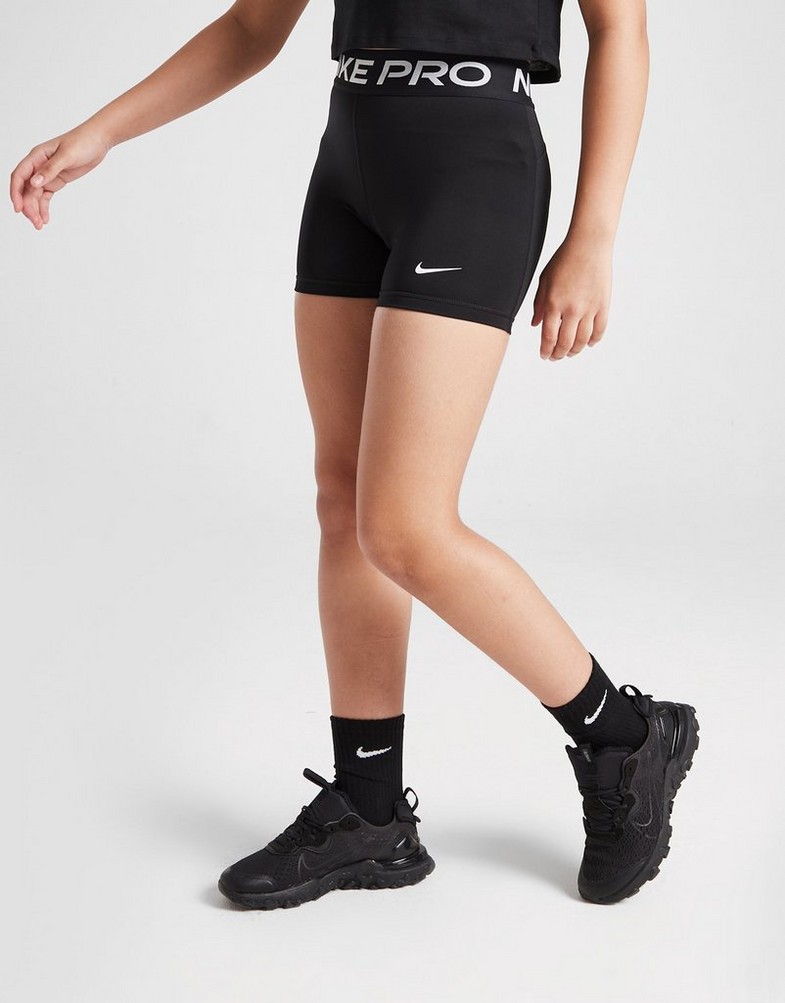 Spodenki dziewczęce Nike Pro 3in Shorts - carbon heather/white