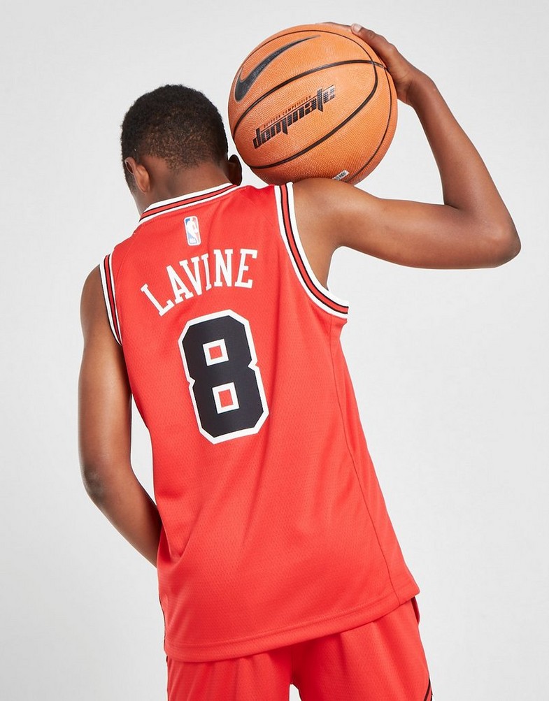 Komplet dresowy dziecięcy NIKE KOMPLET NBA CHICAGO BULLS LAVINE #8 JERSEY JUNIOR 2ZB7BZ2PCHI Czerwony