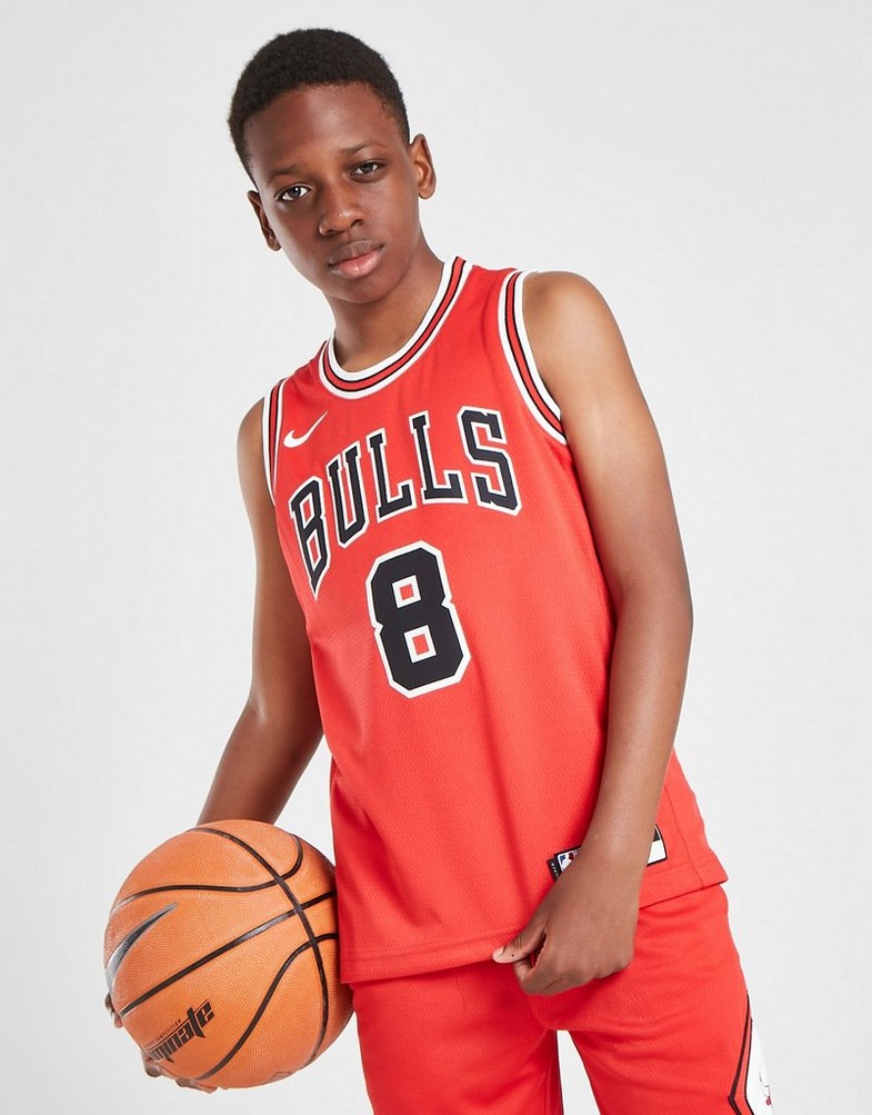 Komplet dresowy dziecięcy NIKE KOMPLET NBA CHICAGO BULLS LAVINE #8 JERSEY JUNIOR 2ZB7BZ2PCHI Czerwony