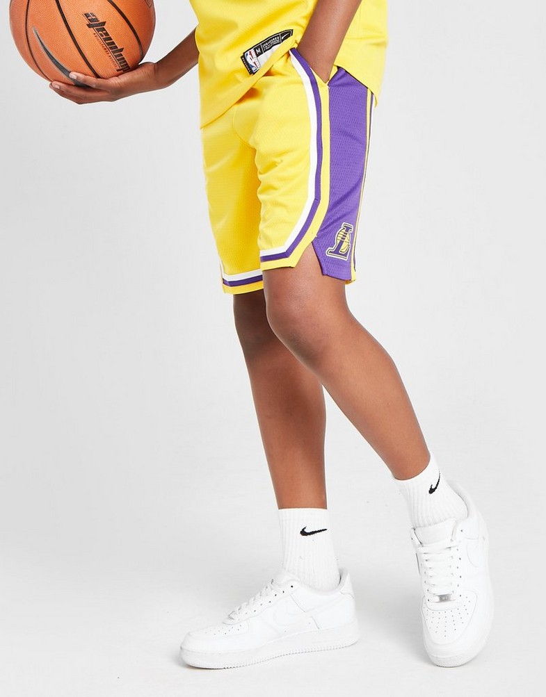 Krótkie spodenki, szorty dziecięce NIKE SZORTY NBA LA LAKERS SHORTS JUNIOR  2ZB-B7B-CQL-LAL Złoty